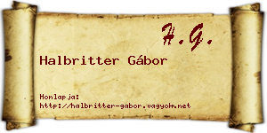 Halbritter Gábor névjegykártya