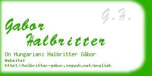 gabor halbritter business card